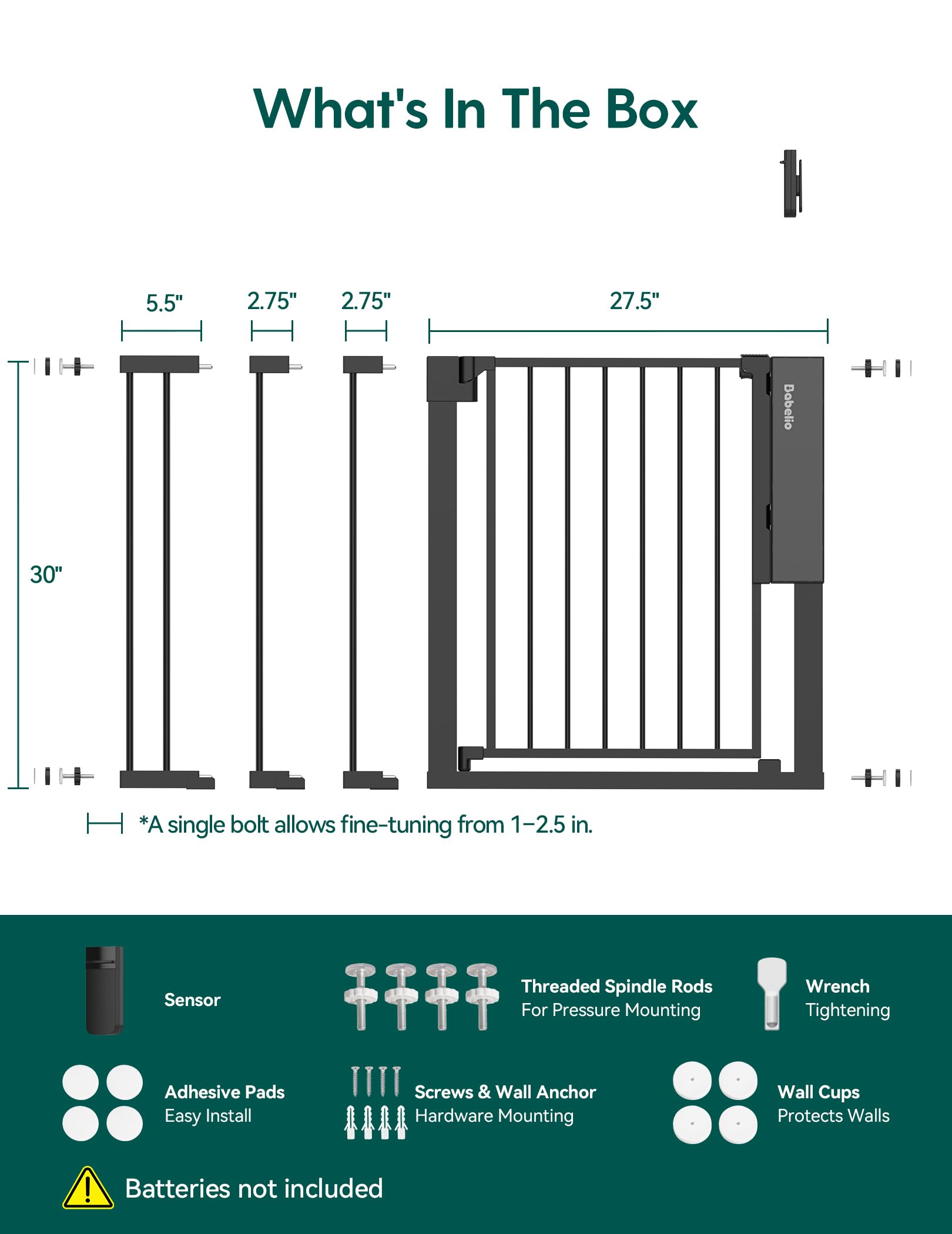 BABELIO baby-pets gate, safe barrier for children and pets