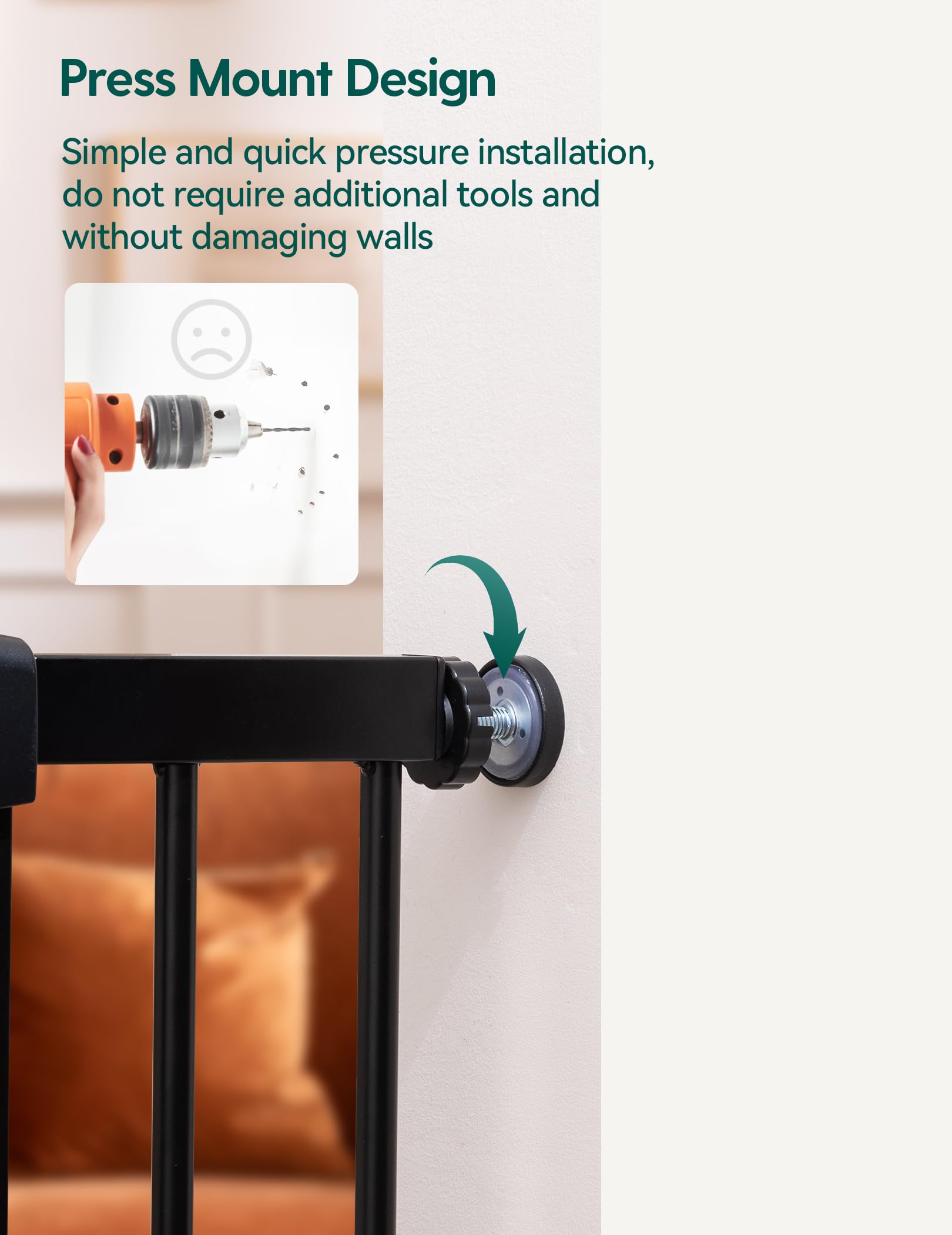 BABELIO stair-safety gate keeps openings secure, supporting busy households.