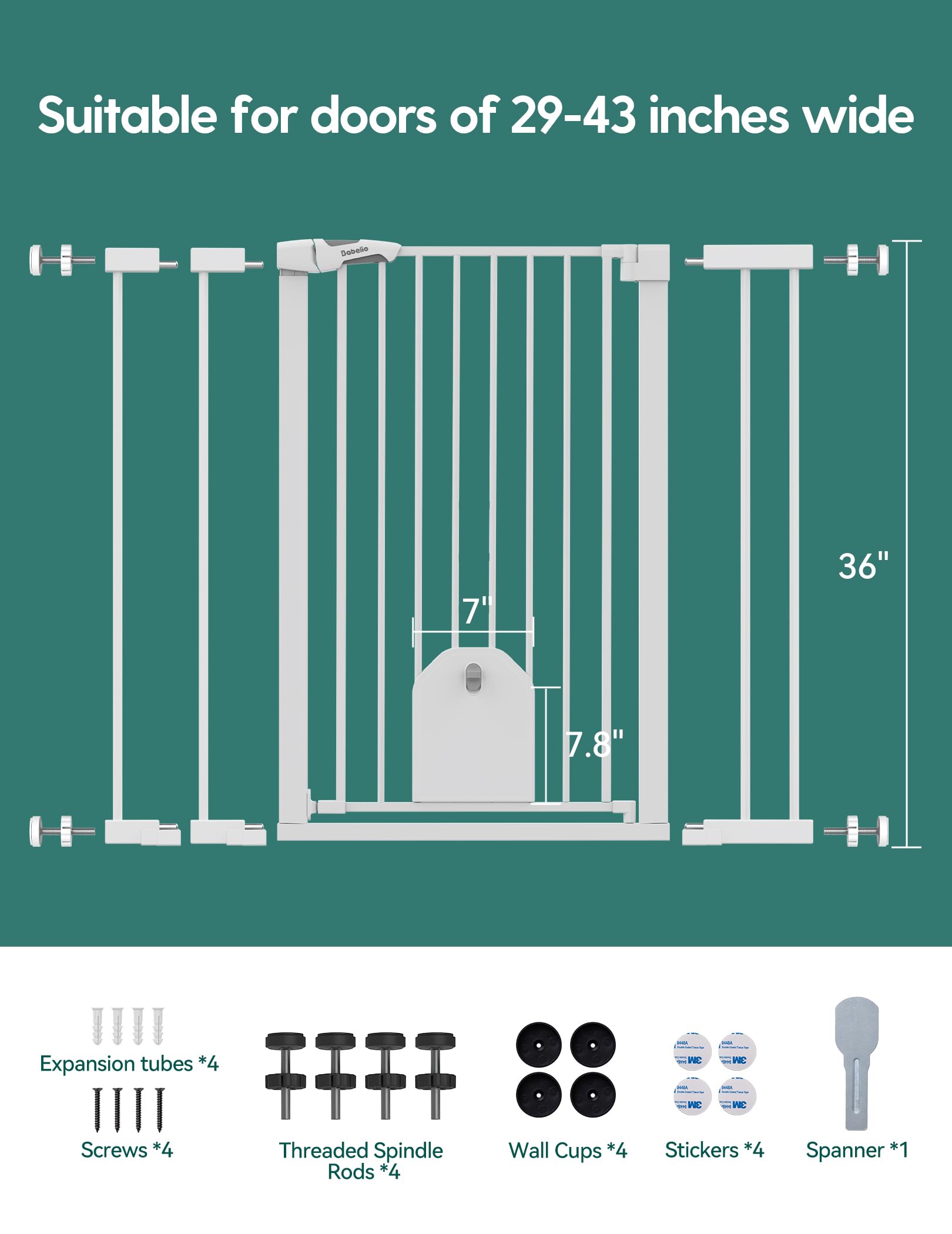 Babelio steel construction delivers durable, sturdy gate support