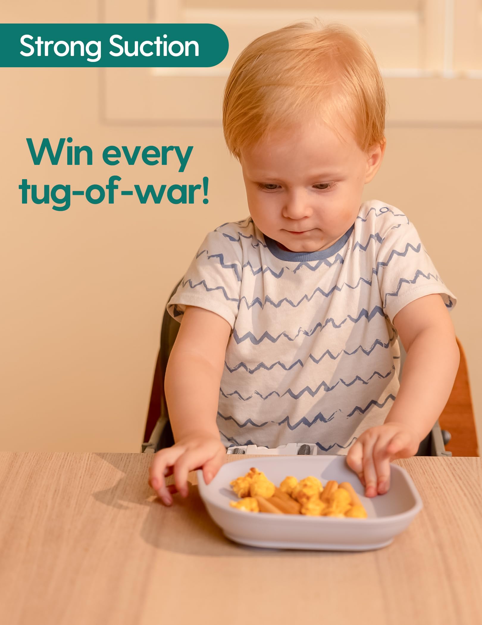 BABELIO suction plate 100% food-grade silicone ensures safe baby meals.
