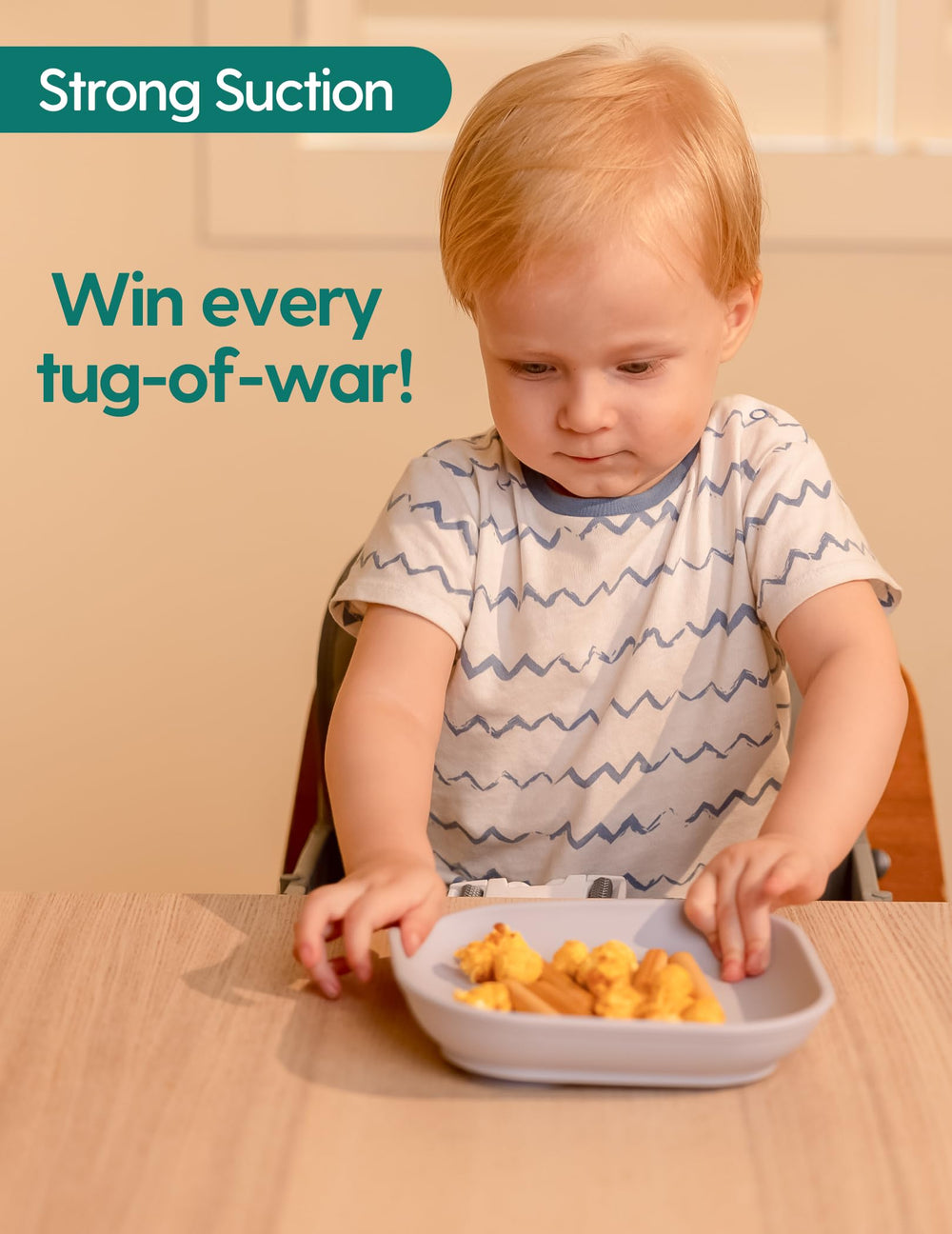 BABELIO suction plate 100% food-grade silicone ensures safe baby meals.