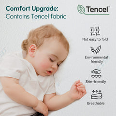 BABELIO TENCEL protector close-up highlighting skin-friendly, moisture-wicking fabric.