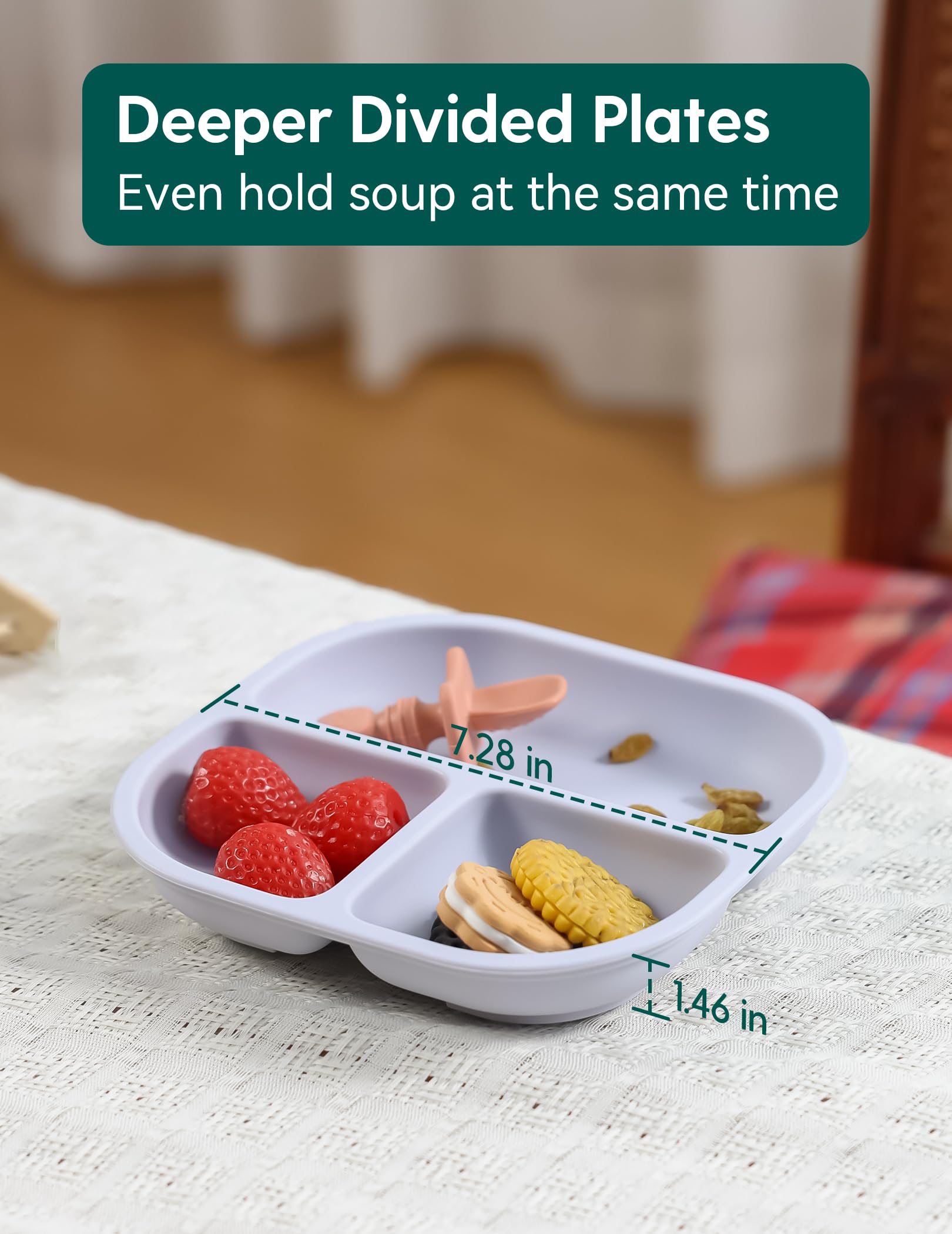 BABELIO travel-friendly plate fits bags for on-the-go meals.