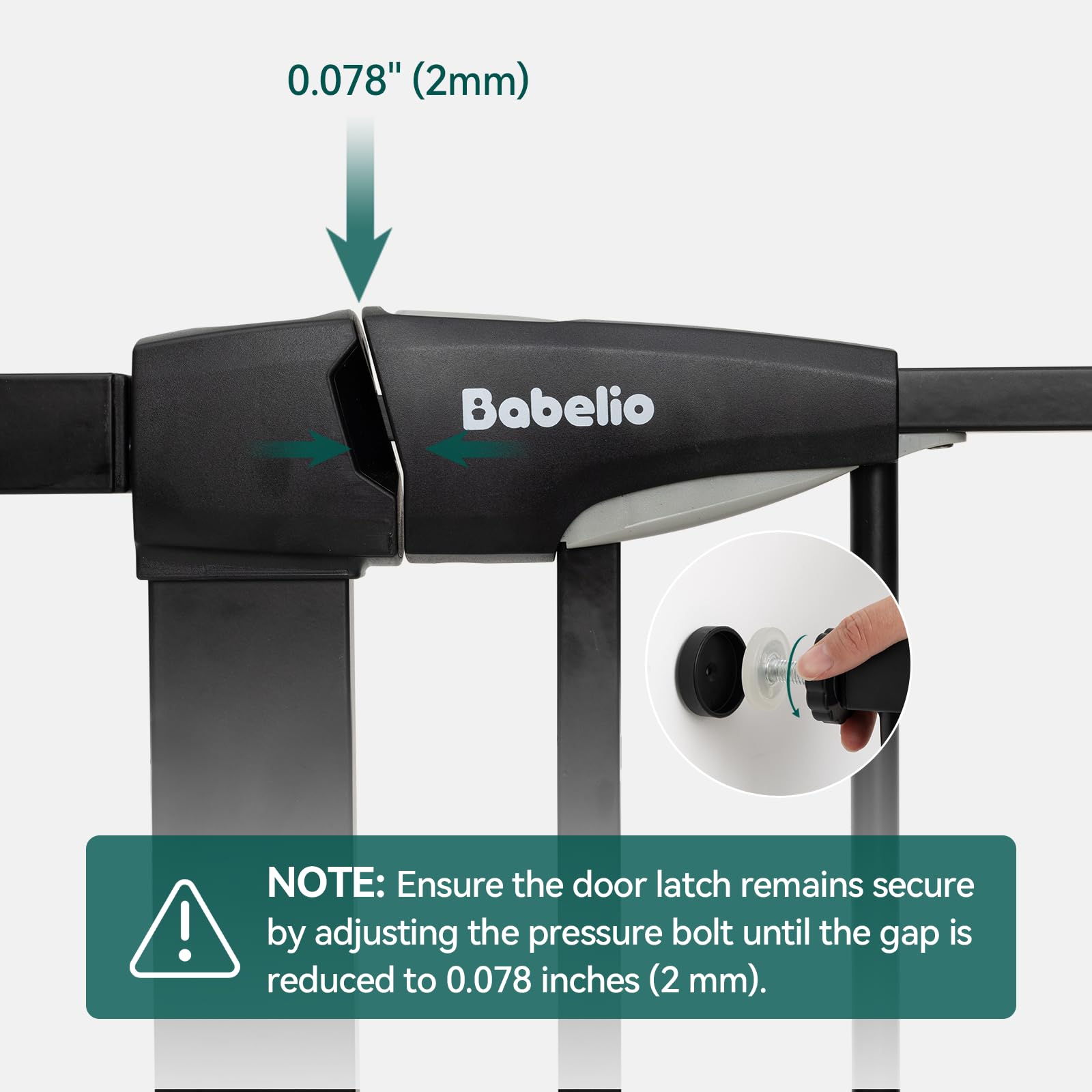 BABELIO Cat door gate closed with double lock.