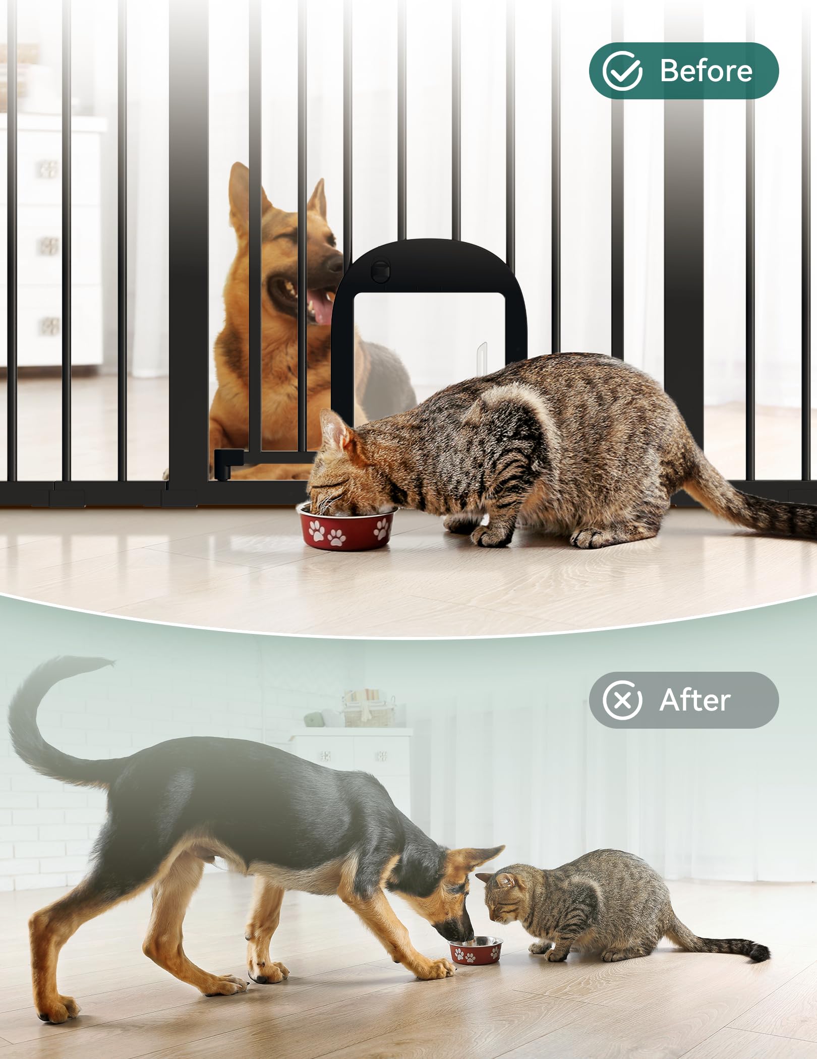 Babelio Upgraded Baby Gate walk-through design enables easy, hands-free doorway passage.