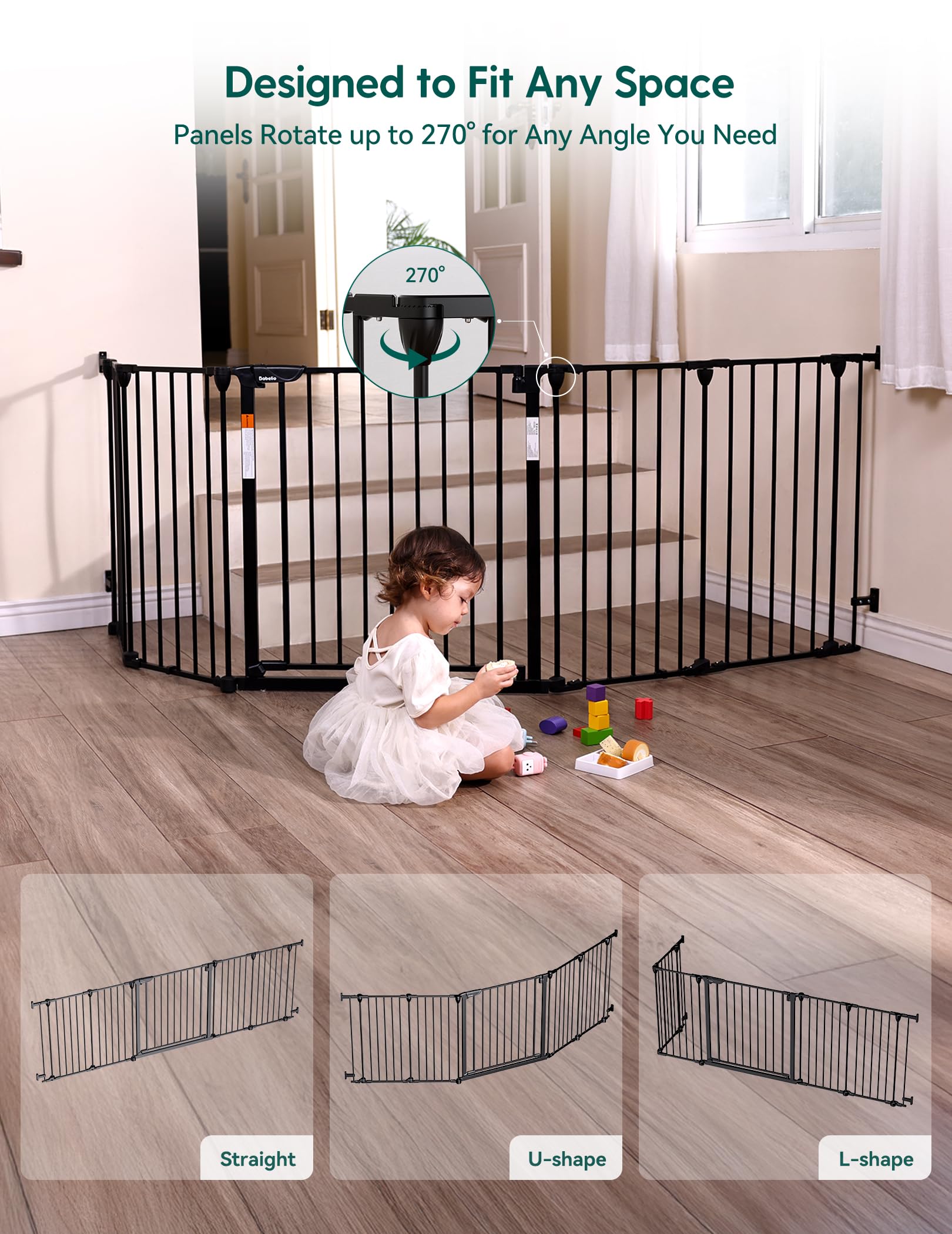 BABELIO 25-inch walk-through door graphic showing easy access.