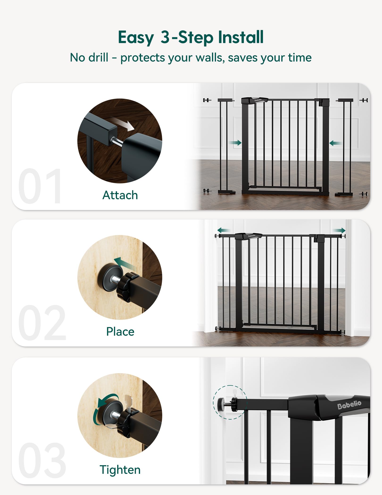 BABELIO walk through door with double lock for adult access.