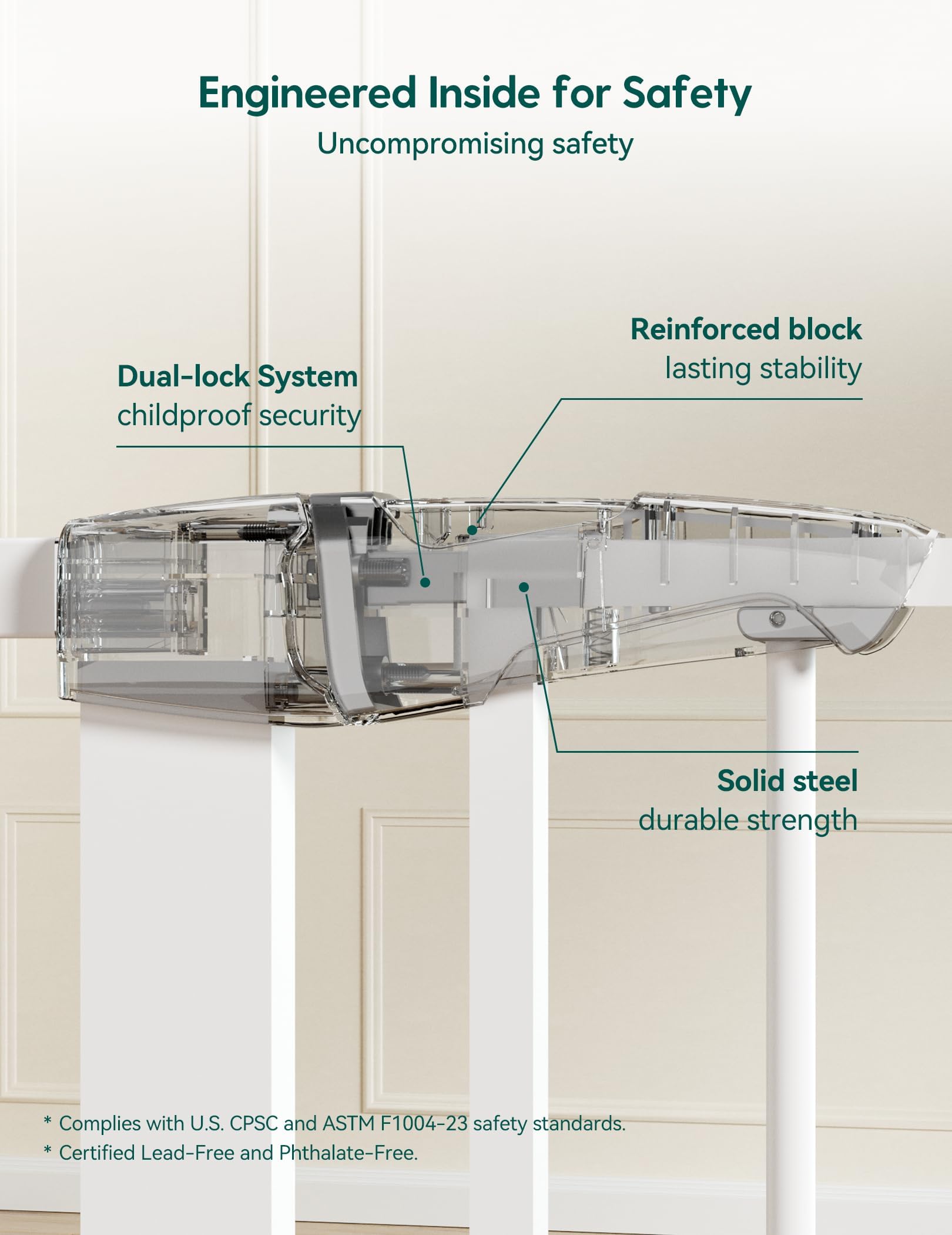 BABELIO walk-through door shows easy one-handed operation.