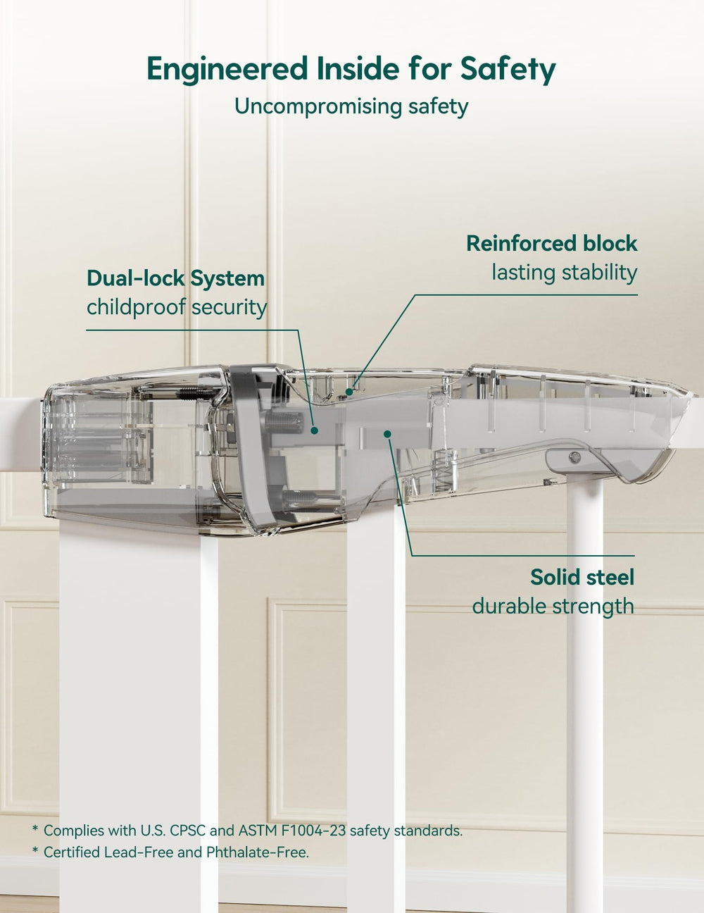 BABELIO walk-through door shows easy one-handed operation.