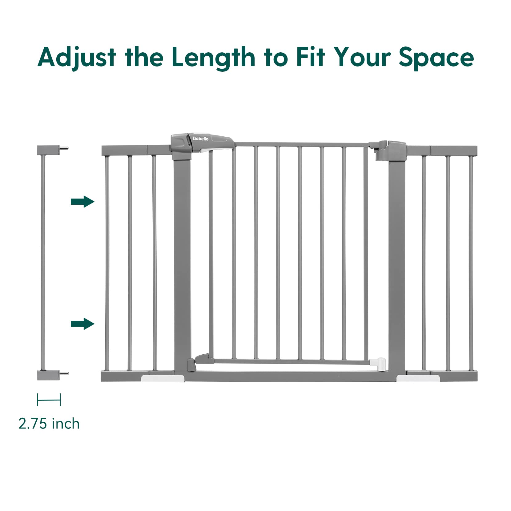 BABELIO walk-through gate with door enables easy pet access while keeping kids safe.