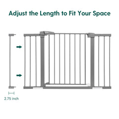 BABELIO walk-through gate with door enables easy pet access while keeping kids safe.