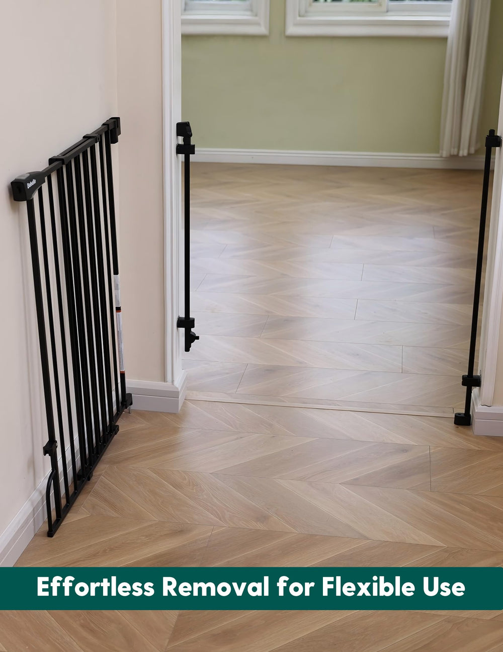 Babelio wide walk-thru gate enables easy access through doorway