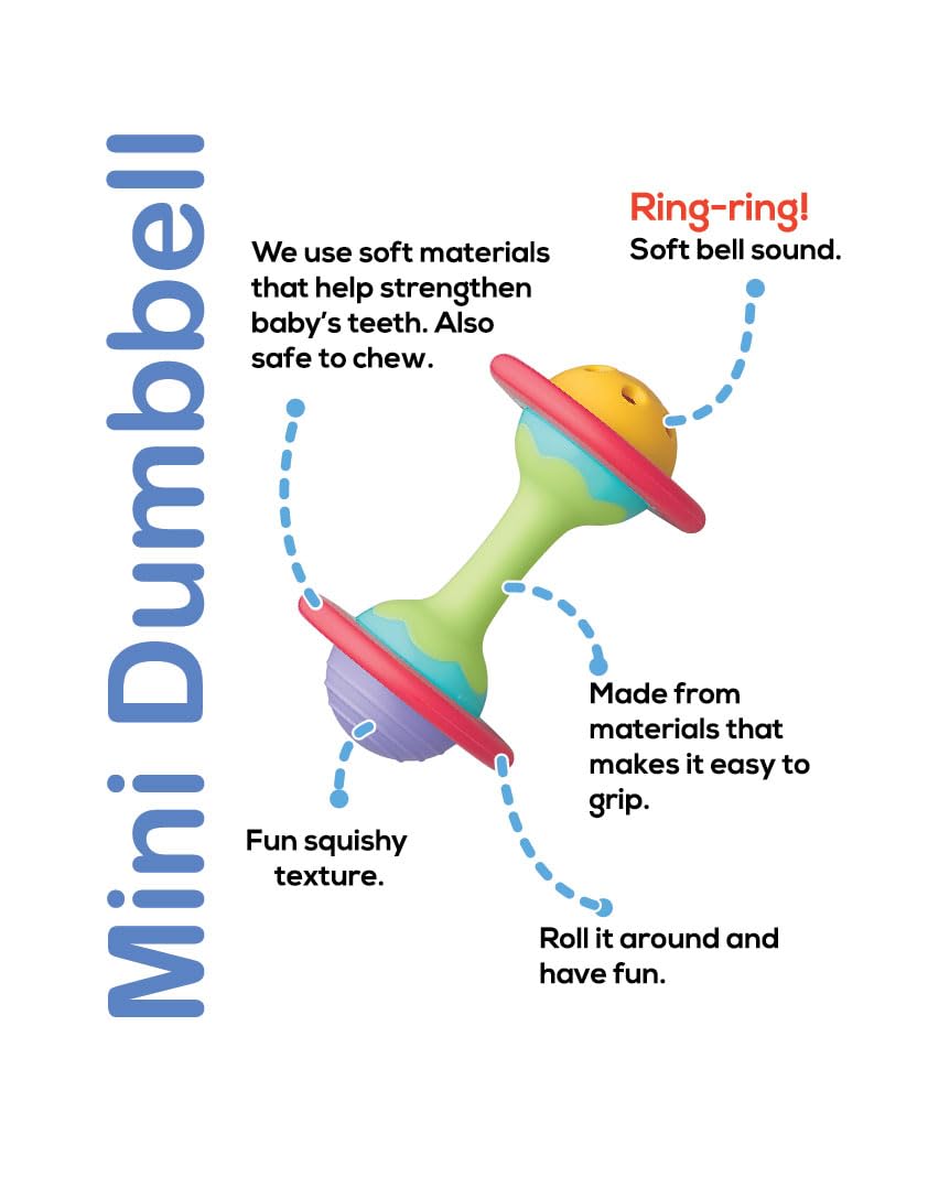 BaBeloved mini teether fosters cause-and-effect learning during playtime.