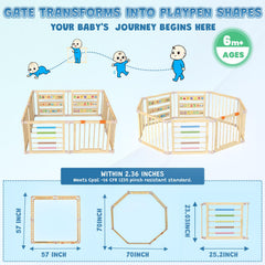 BabeNova playpen with alphabet board fostering language skills during play