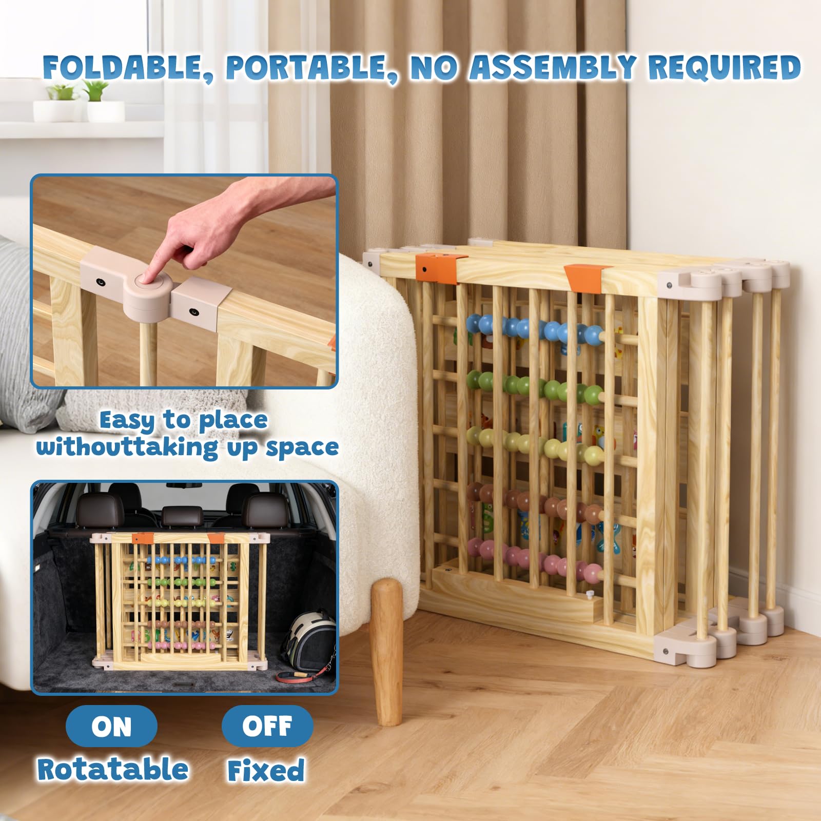 BabeNova pine wood construction delivers sturdy, durable play space
