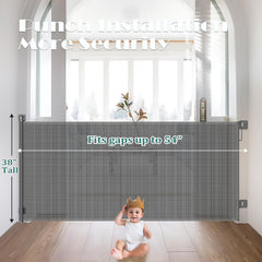 Babepai indoor-outdoor gray gate blocking a doorway for flexible use.