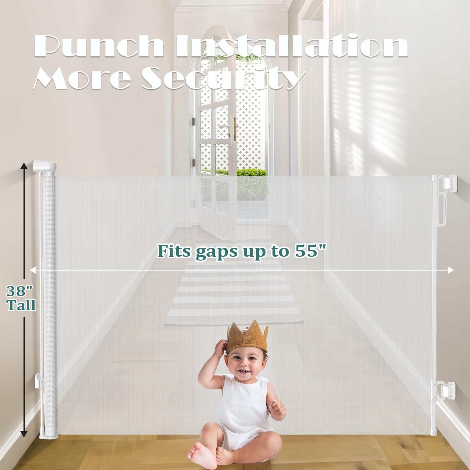 Babepai dog gate used outdoors on stairs and decks for accessibility.