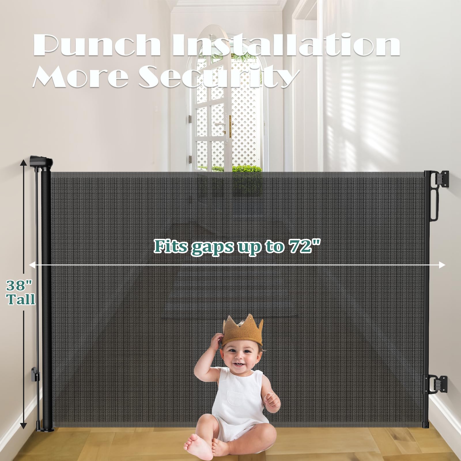 Babepai gate-stairs setup: easy to secure for safe stair access.