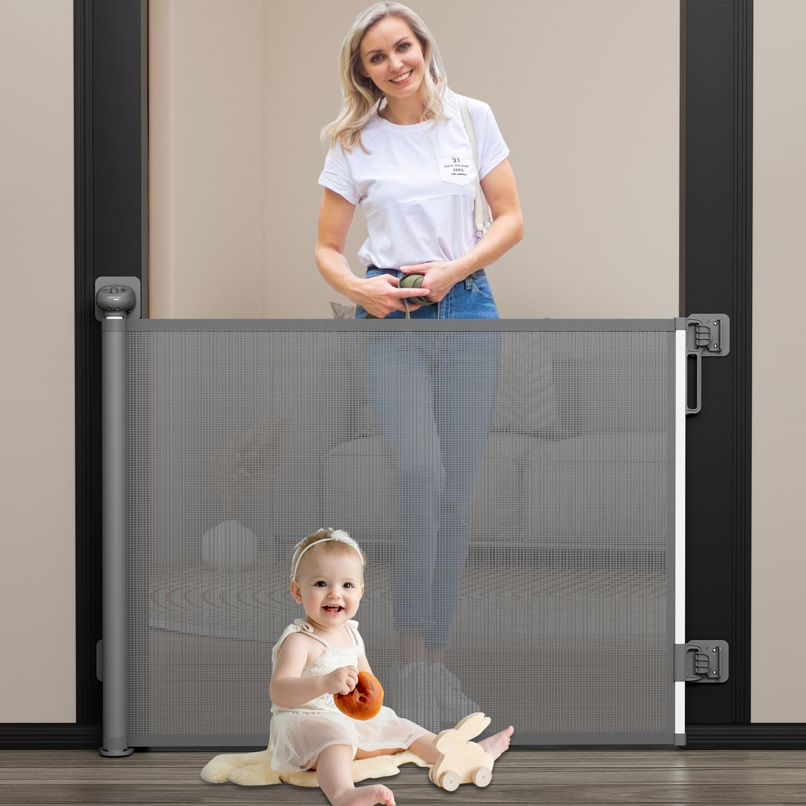 Babepai no drill stair gate extends wide for safer stair transitions.
