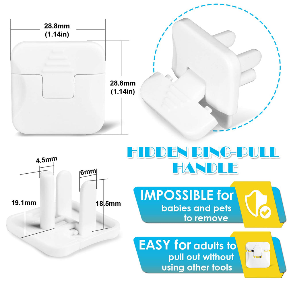Babepai outlet covers 38-pack white front view shows discreet home integration.