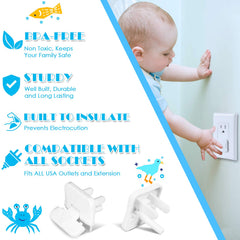 Babepai outlet covers 38-pack white installed socket demonstrates quick setup.