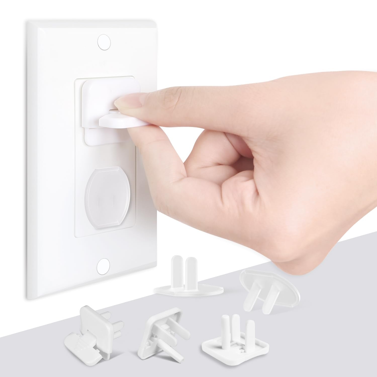 Babepai outlet covers 55-pack white front view for safer sockets.