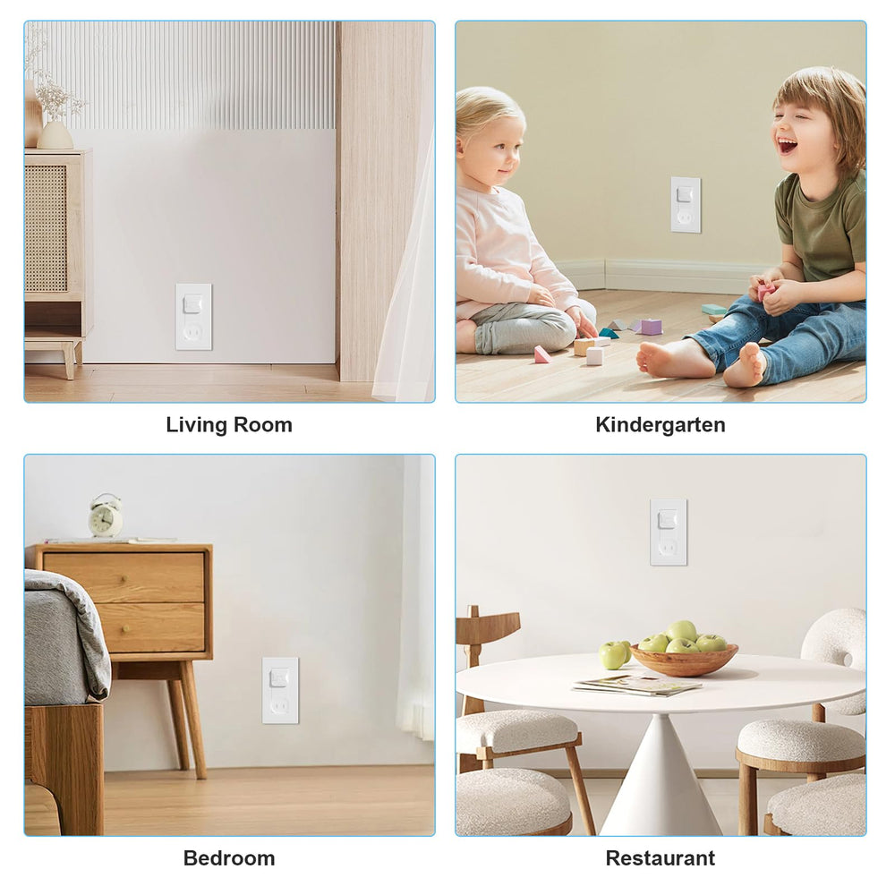 Babepai outlet covers compatible with standard 2- and 3-prong sockets.