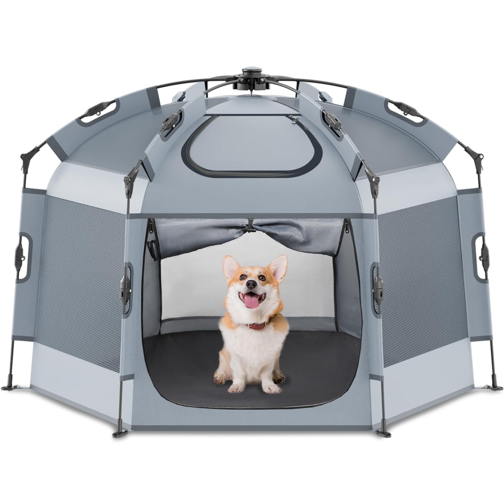 Babepai Pop Up Playpen assembly shows secure joints for quick setup