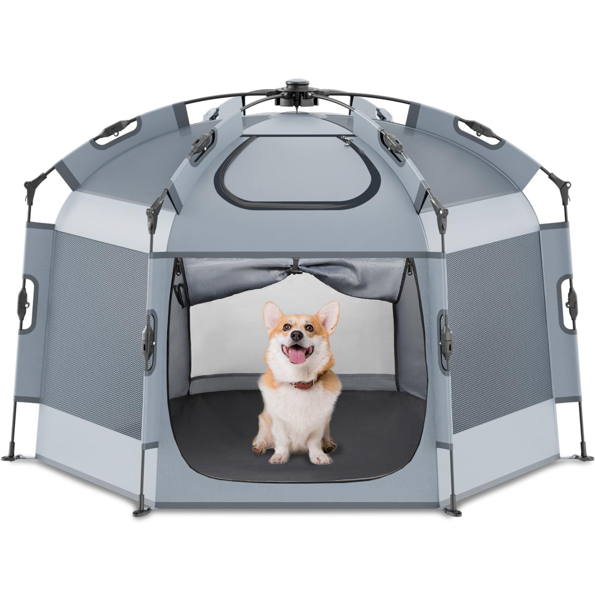 Babepai Pop Up Playpen assembly shows secure joints for quick setup