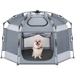 Babepai Pop Up Playpen assembly shows secure joints for quick setup