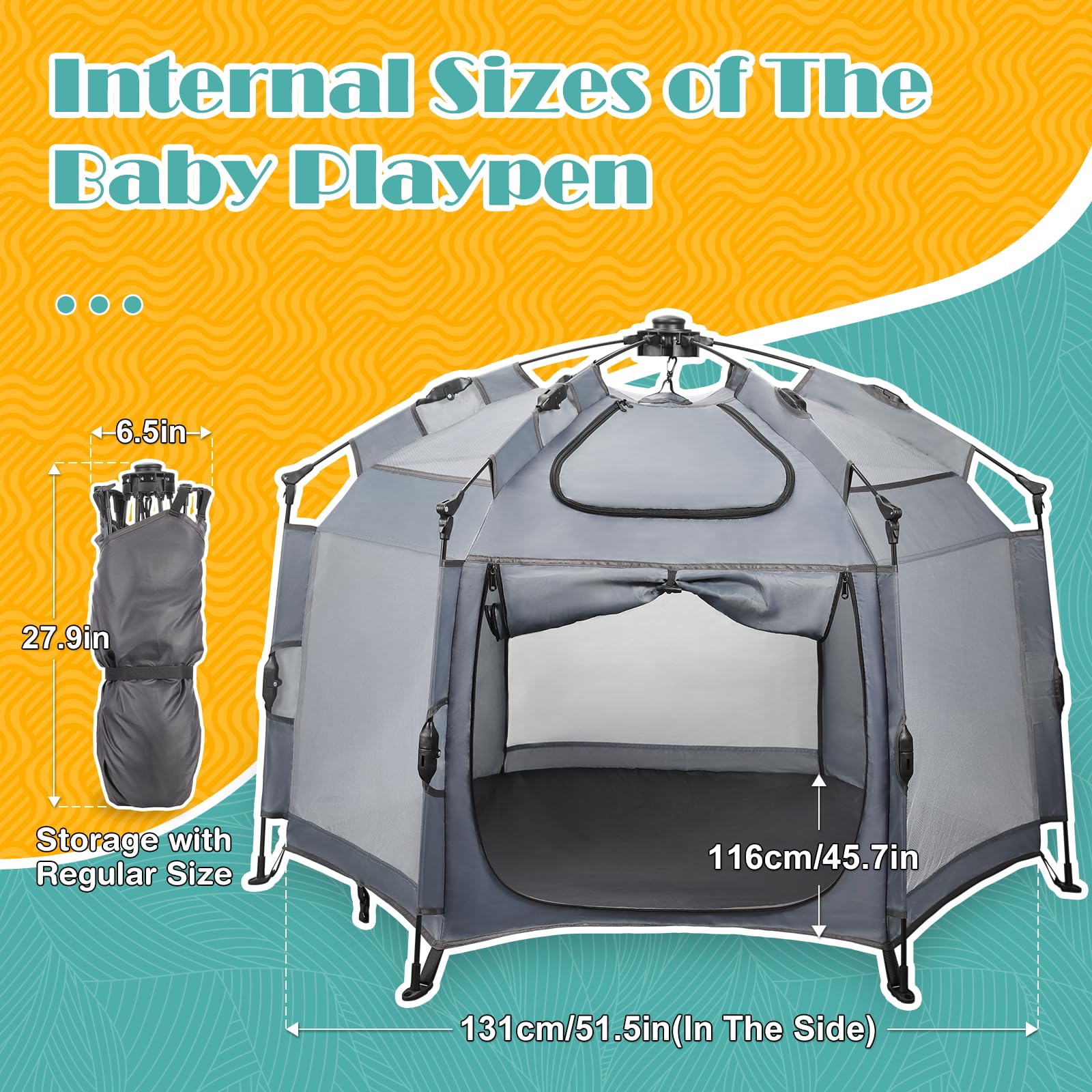 Babepai playpen folded compact for easy travel and storage