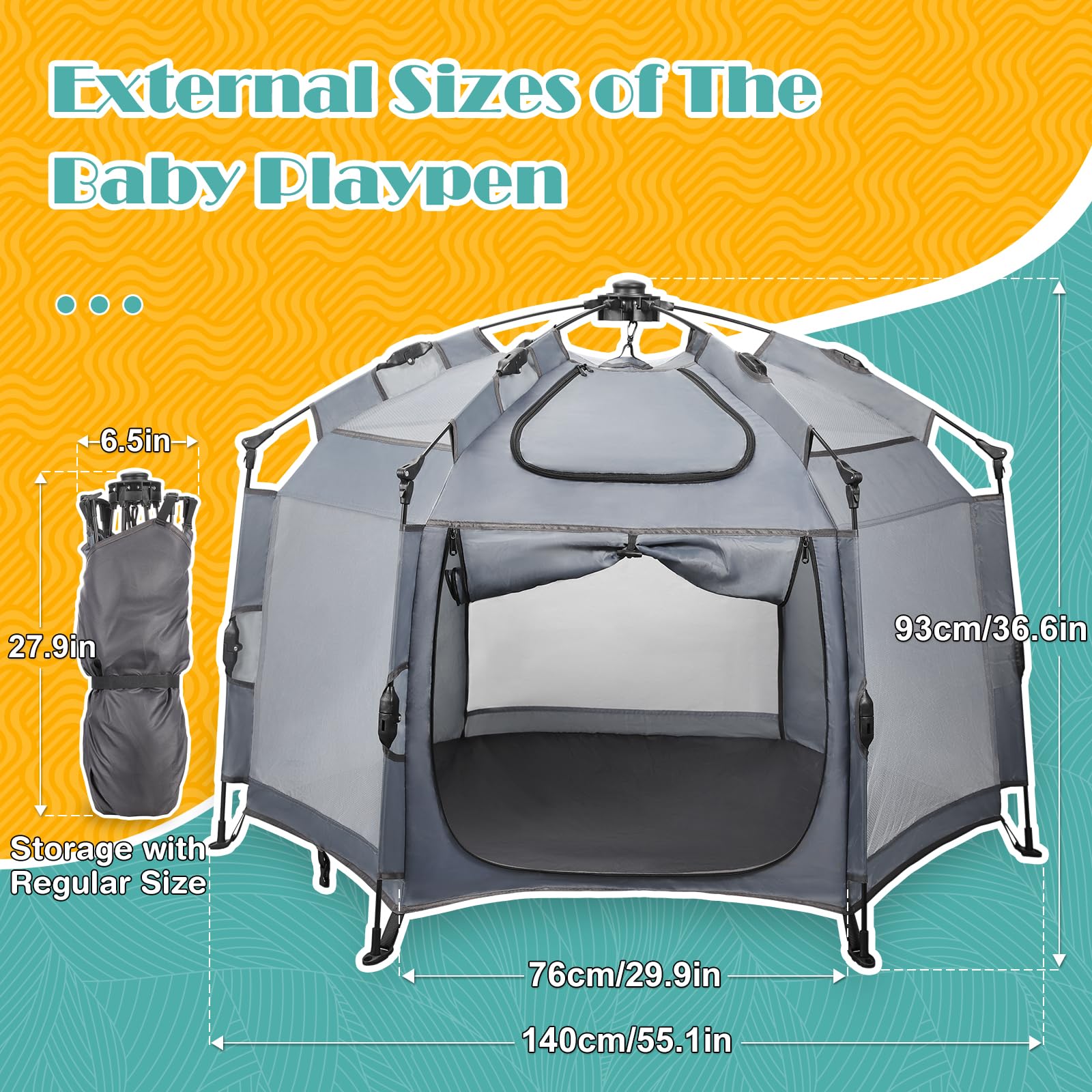 Babepai playpen interior demonstrates spacious space for babies to crawl