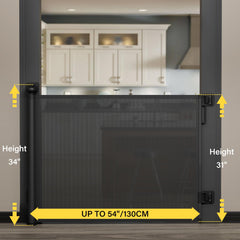 Babepai no-drill gate for doors extends reach to 54 inches for wide openings