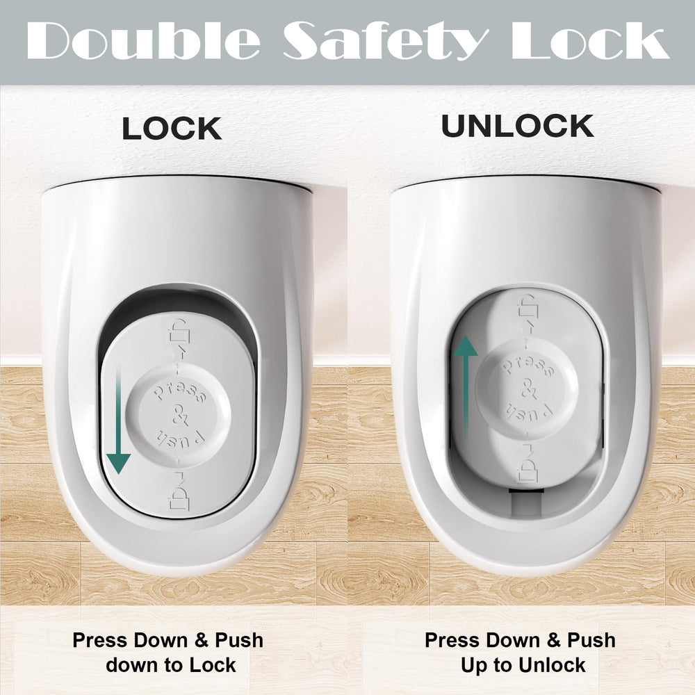 Babepai stairs gate features double safety lock for secure access control.