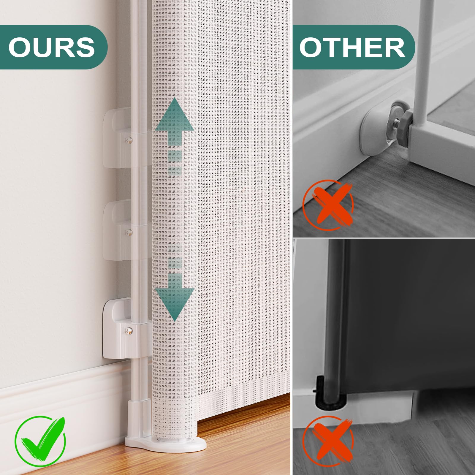 Babepai white gate suitable for indoor and outdoor use with clean, minimal look.