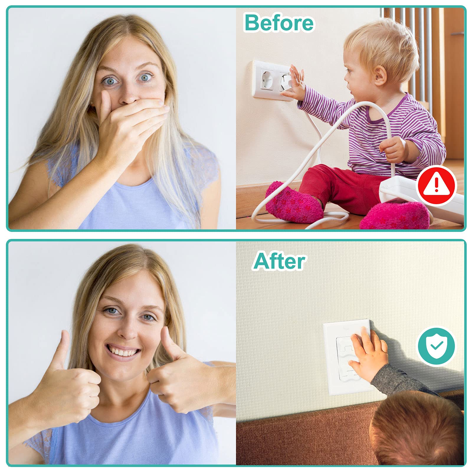 Babepai white socket covers blending with home decor while protecting sockets