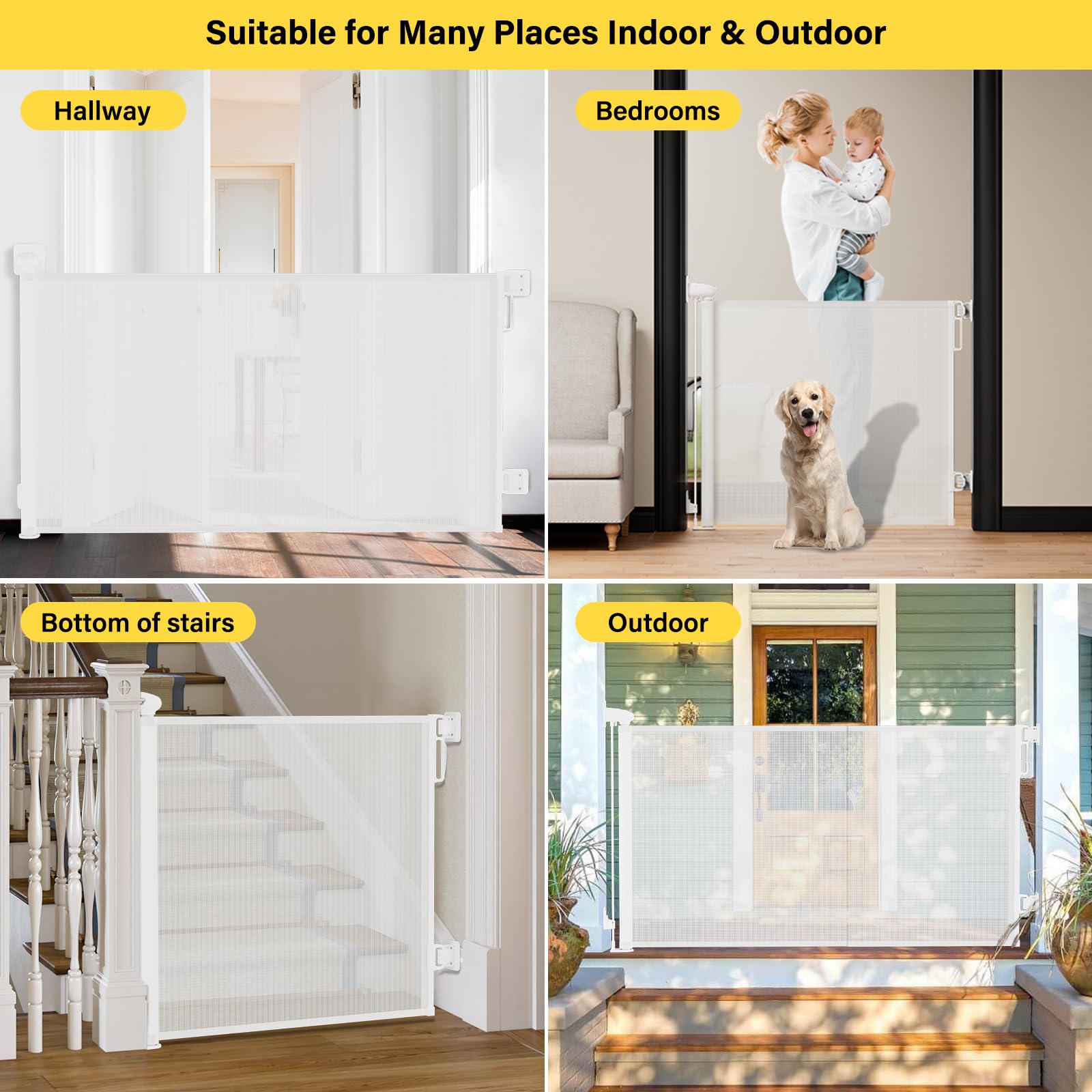 Babepai wide gate extends to 72 inches for large openings