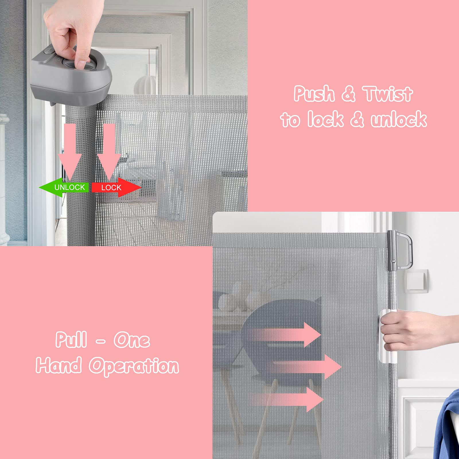 Babepai wide-gate setup ideal for hallways and patios in gray.
