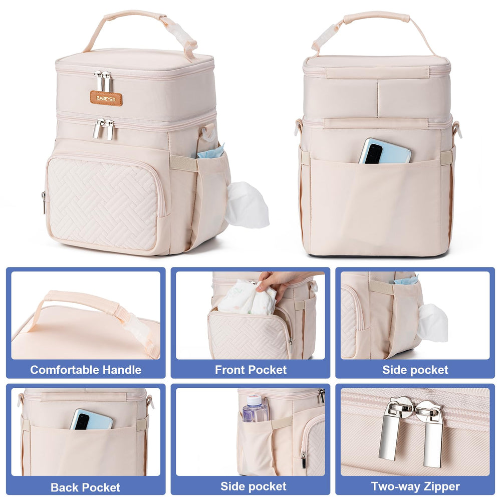 BABEYER adjustable strap keeps hands free during travel and daycare runs