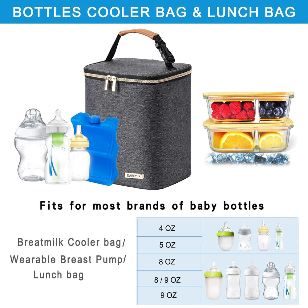BABEYER bottle tote with insulated liner preserves four 9-ounce bottles