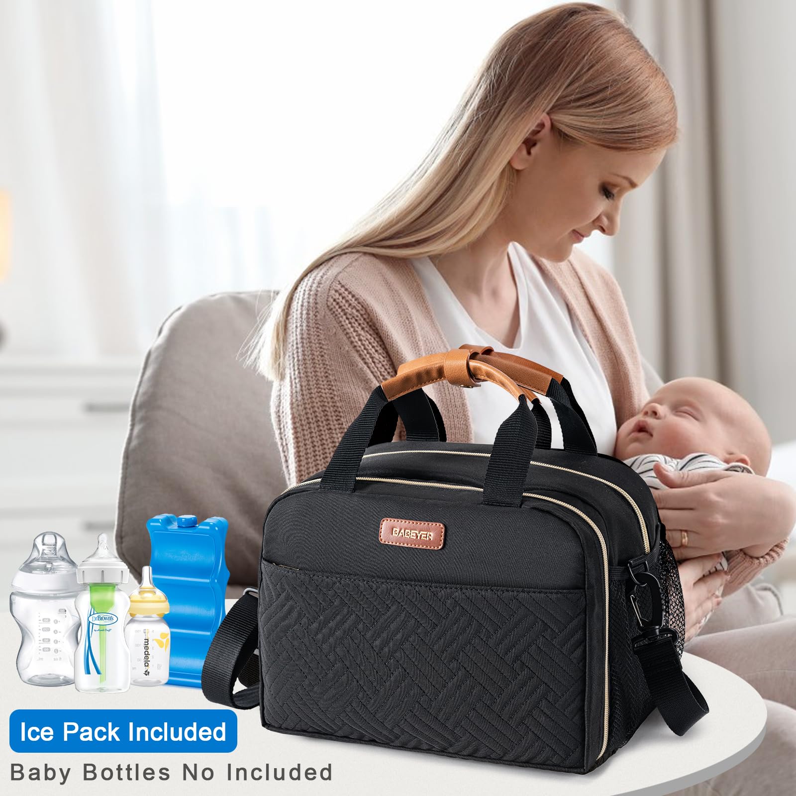 BABEYER bag includes adjustable strap for cross-body carry