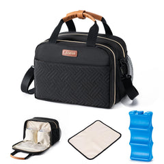 BABEYER breastmilk cooler bag with bottle pockets for six 9 oz bottles