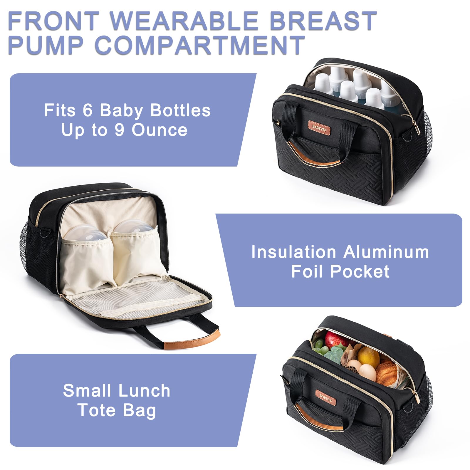 BABEYER cooler bag includes ice pack for cooling