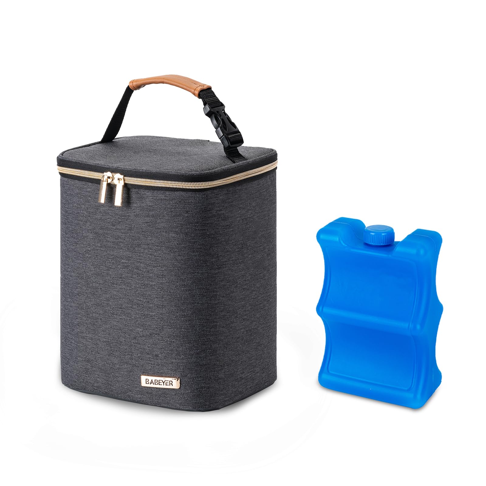 BABEYER breastmilk cooler bag with ice pack keeps bottles cold for daycare