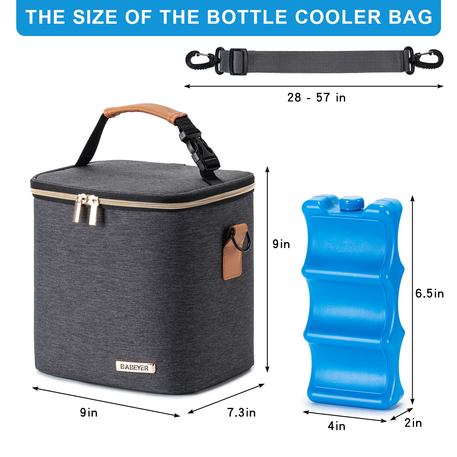 BABEYER breastmilk cooler bag insulated lining keeps milk at right temperature