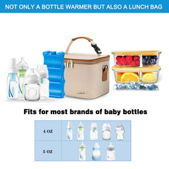 BABEYER breastmilk cooler bag open view shows six 5 oz bottle slots