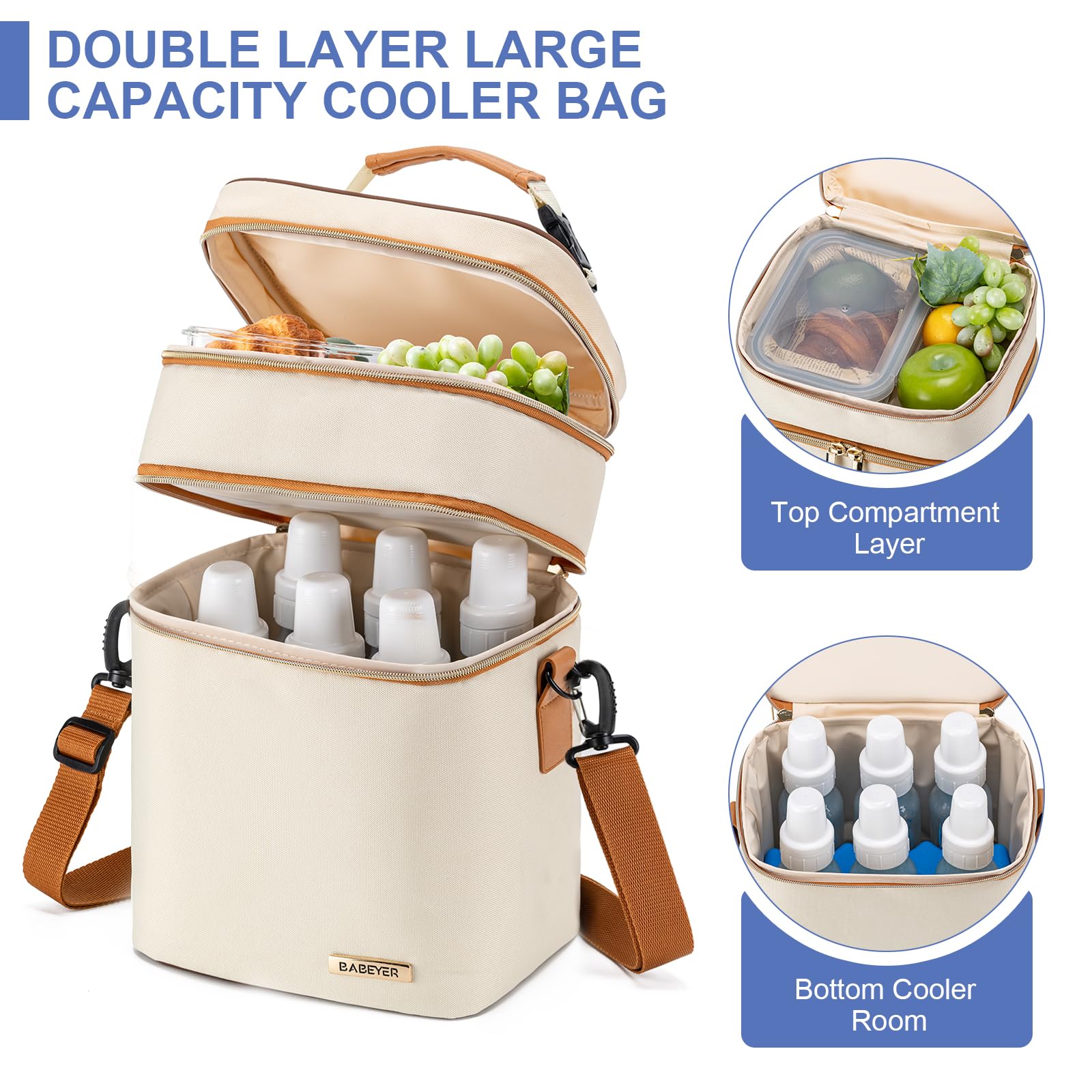 BABEYER cooler bag with six bottles ready for easy transport