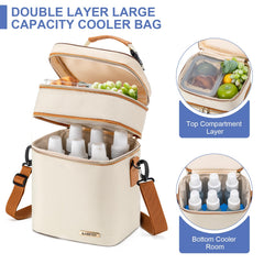 BABEYER cooler bag with six bottles ready for easy transport
