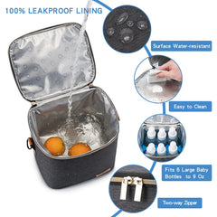 BABEYER breastmilk cooler bag attached to a stroller for hands free transport