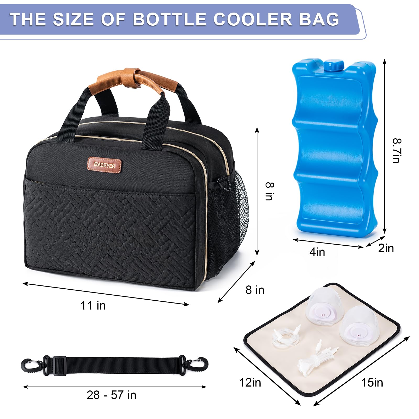 BABEYER cooler bag has wearables pumps pockets